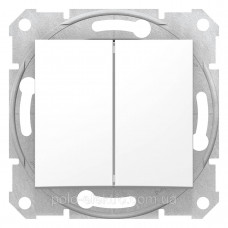 Двухклавишный выключатель белый Schneider Electric серия SEDNA