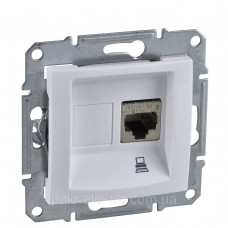Компьютерная розетка RJ45 UTP категория 5е белая Schneider Electric серия SEDNA