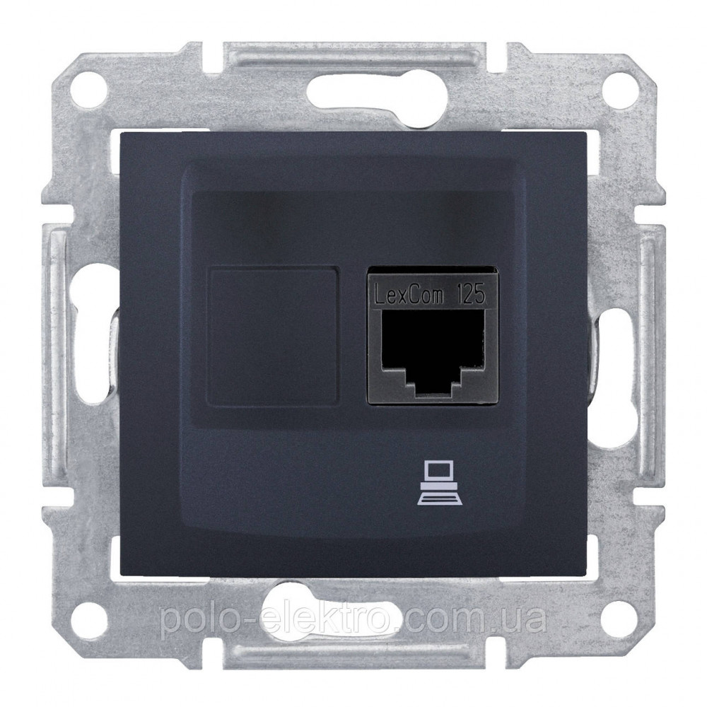 Компьютерная розетка RJ45 UTP категория 5е графит Schneider Electric серия SEDNA