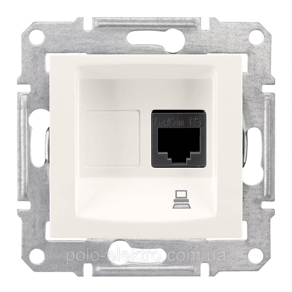 Компьютерная розетка RJ45 UTP категория 5е слоновая кость Schneider Electric серия SEDNA