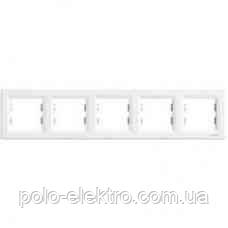 Рамка 5-местная горизонтальная белая Asfora Schneider Electric