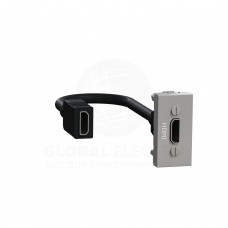 Розетка HDMI, 1 модуль алюминий
