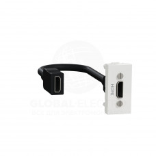 Розетка HDMI, 1 модуль белый
