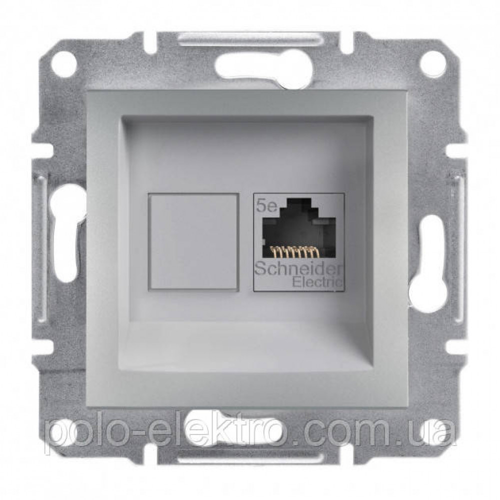 Розетка компьютерная RJ45 5 категория UTP алюминий Asfora Schneider Electric