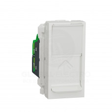 Розетка компьютерная RJ45, одинарная, категория 5 UTP, 1 модуль, белый Розетка компьютерная RJ45, одинарная, категория 5 UTP, 1 модуль, белый