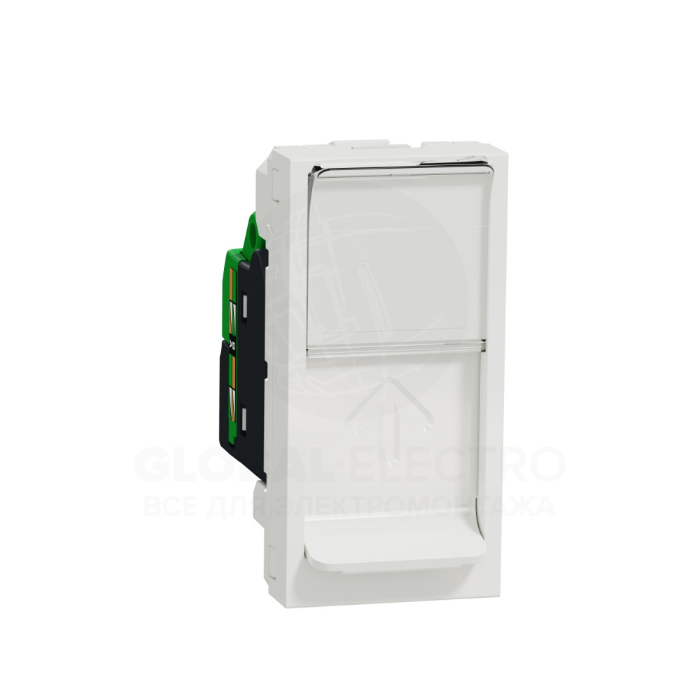 Розетка компьютерная RJ45, одинарная категория 6, UTP, модуль 1 белый