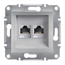 Розетка Компьютерная Rj45 Utp Кат. 5Е Двойная Asfora Алюминий Розетка Компьютерная Rj45 Utp Кат. 5Е Двойная Asfora Алюминий
