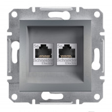 Розетка Компьютерная Rj45 Utp Кат. 5Е Двойная Asfora Сталь Розетка Компьютерная Rj45 Utp Кат. 5Е Двойная Asfora Сталь