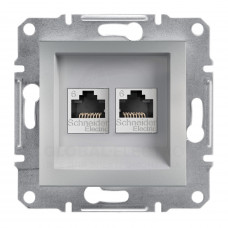 Розетка Компьютерная Rj45 Utp Кат.6 Двойная Asfora Алюминий Розетка Компьютерная Rj45 Utp Кат.6 Двойная Asfora Алюминий