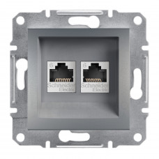 Розетка Компьютерная Rj45 Utp Кат.6 Двойная Asfora Сталь Розетка Компьютерная Rj45 Utp Кат.6 Двойная Asfora Сталь