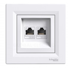 Розетка Компьютерная Rj45 Utp Кат.6 Двойная Белая Asfora Розетка Компьютерная Rj45 Utp Кат.6 Двойная Белая Asfora