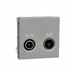 Розетка R-TV SAT конечная, 2 модуля алюминий