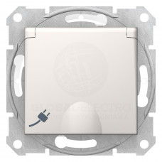 Розетка с самозажимными клеммами с заземлением и крышкой Sedna Ip44 Слоновая Кость Розетка с самозажимными клеммами с заземлением и крышкой Sedna Ip44 Слоновая Кость