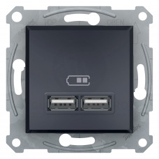 Usb Розетка 2,1A Антрацит Asfora
