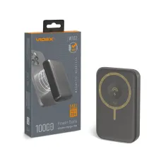 Повербанк з бездротовою зарядкою 10000mAh VIDEX VPB-W102 PD20W Grey (VPB-W102-G)