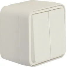 Вимикач двоклавішний Berker W.1 IP55 полярна білизна 30753502