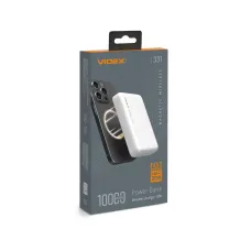Повербанк з бездротовою зарядкою 10000mAh VIDEX VPB-331 PD20W White (VPB-331-W)