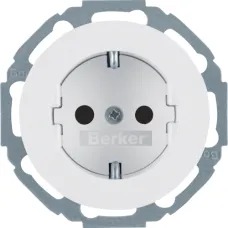 Розетка Berker R.classic з заземленням та захисними шторками полярна білизна 47552089