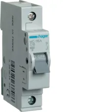 Автоматичний вимикач Hager MCN116 16 А, 1п, С, 6 kA, 1м
