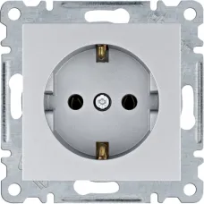 Розетка Hager Lumina з заземленням срібна WL1052