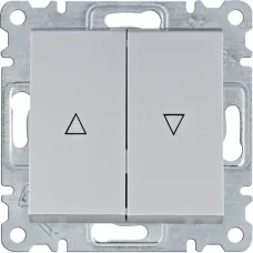 Вимикач для жалюзі "Контактор" Hager Lumina срібний WL0322