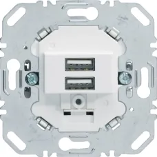 Механізм подвійної USB-розетки Berker полярна білизна 260209