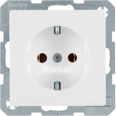 Розетка Berker Q.1/Q.3/Q.7 з заземленням полярна білизна 47436089
