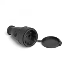 Штепсельна розетка TITANUM STANDARD IP44 з/з 16А з кришкою (ТF-SK116IP-B)