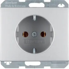 Розетка Berker K.5 з заземленням алюміній 47157003