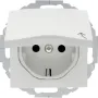 Розетка Berker S.1/B.3/B.7 с заземлением, защитными шторками и крышкой полярная белизна 47448989
