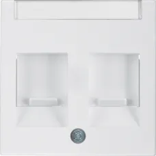 Лицьова панель Berker S.1/B.3/B.7 для подвійної комп'ютерної, телефонної розетки RJ12/RJ45 полярна білизна 11818989