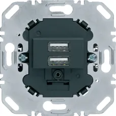Механізм подвійної USB-розетки Berker антрацит 260205