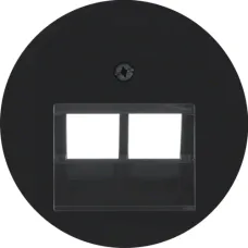 Лицьова панель Berker R.1/R.3/R.8 для подвійної розетки UAE чорна 14092045