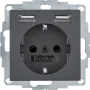 Розетка Berker S.1/B.3/B.7 з заземленням + 2 USB 2.4A антрацит 48031606