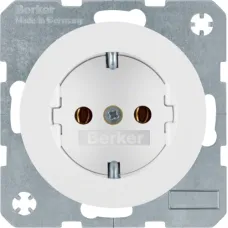 Розетка Berker R.1/R.3/R.8 з заземленням полярна білизна 47432089