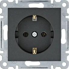 Розетка Hager Lumina з заземленням чорна WL1053