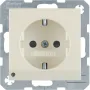 Розетка Berker S.1/B.3/B.7 с заземлением, защитными шторками и подсветкой белая 41098982