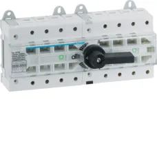 Перемикач трьохпозиційний Hager HI405R I-0-II, 100А, 400/690В, 4-полюсний, 12м