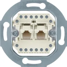 Механізм подвійної восьмиконтактної комп'ютерної розетки Berker RJ45 Cat. 3 UAE 4539