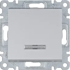 Вимикач Hager Lumina з підсвічуванням срібний WL0212