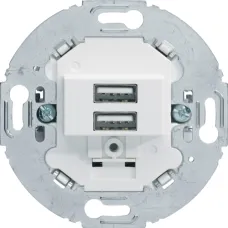 Механізм подвійної USB-розетки Berker R.classic/1930/Glas полярна білизна 260219