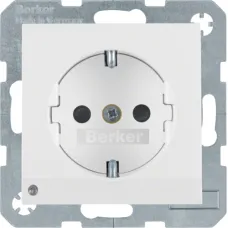 Розетка Berker S.1/B.3/B.7 з заземленням, захисними шторками та підсвіткою полярна білизна 41098989