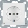 Розетка Berker S.1/B.3/B.7 с заземлением, защитными шторками и подсветкой полярная белизна 41098989