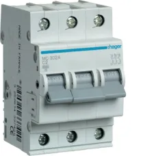 Автоматический выключатель Hager MCN302 3P 6kA C 2A 3M