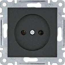 Розетка Hager Lumina без заземлення чорна WL1013