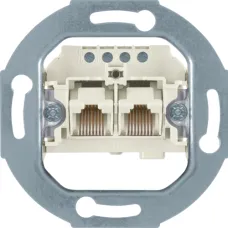 Механізм подвійної восьмиконтактної комп'ютерної розетки Berker RJ45 Cat. 3 UAE 4562