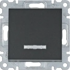 Вимикач Hager Lumina з підсвічуванням чорний WL0213