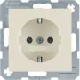 Розетка Berker S.1/B.3/B.7 с заземлением и защитными шторками белая 47238982