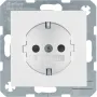Розетка Berker S.1/B.3/B.7 с заземлением и защитными шторками полярная белизна 47238989