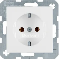 Розетка Berker S.1/B.3/B.7 з заземленням полярна білизна матова 47431909